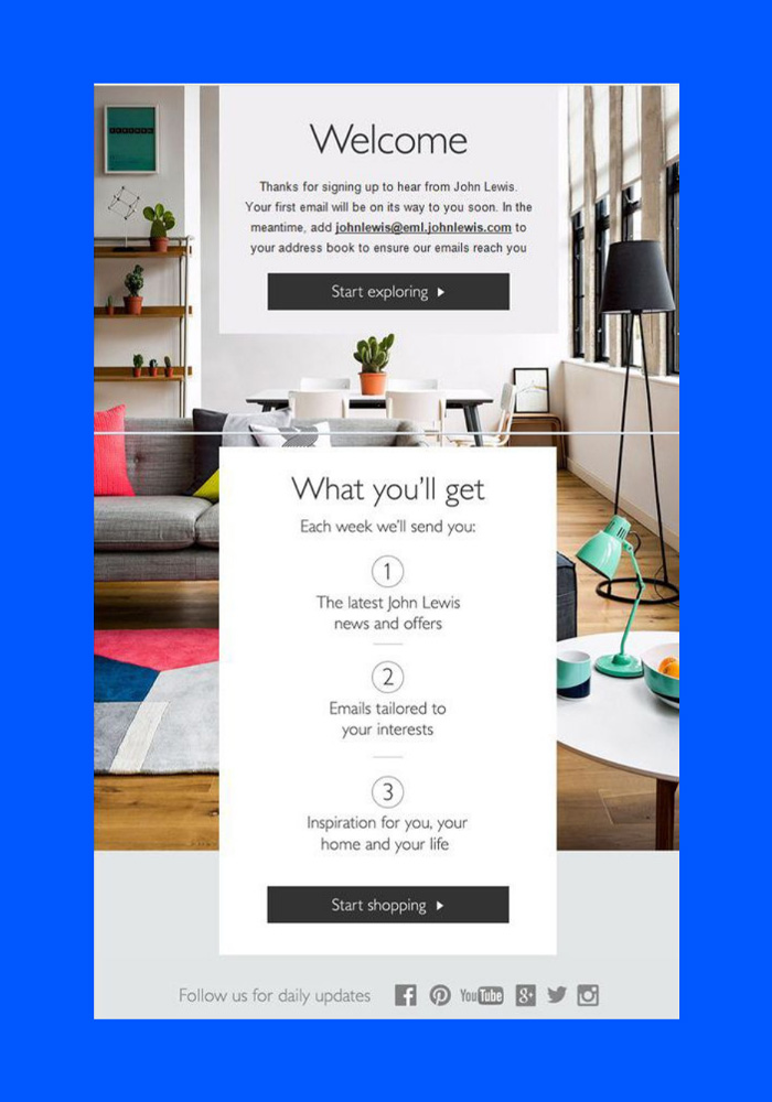 Interactive Welcome Email Template 
